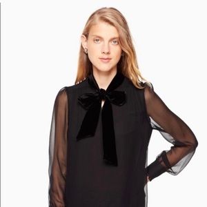 Kate Spade Run Wild mixed velvet chiffon top